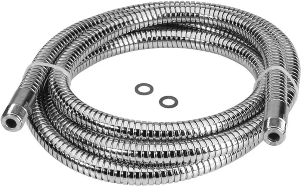 Metallischer Schlauch mit Wellung und zwei Anschlussenden, geeignet für Wasseranschlüsse. Hersteller: Ideal Standard. Enthält zwei O-Ringe.